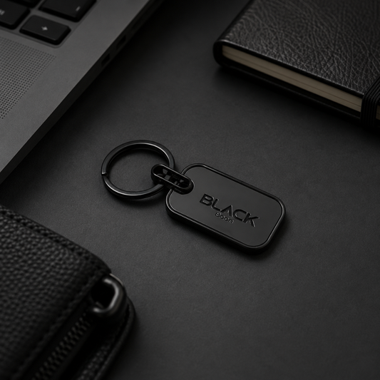 BLACK Signature Metal Keychain – Premium Matte Black Key Ring