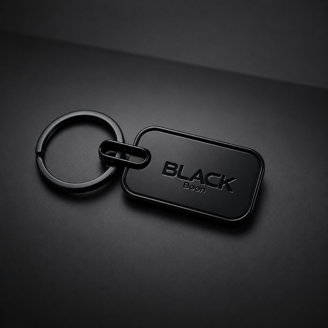 BLACK Signature Metal Keychain – Premium Matte Black Key Ring