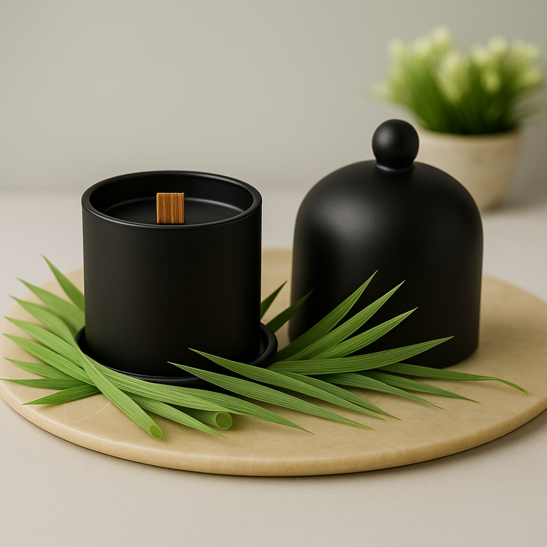 Lemongrass Soy Wax Candle Black Bell Jar