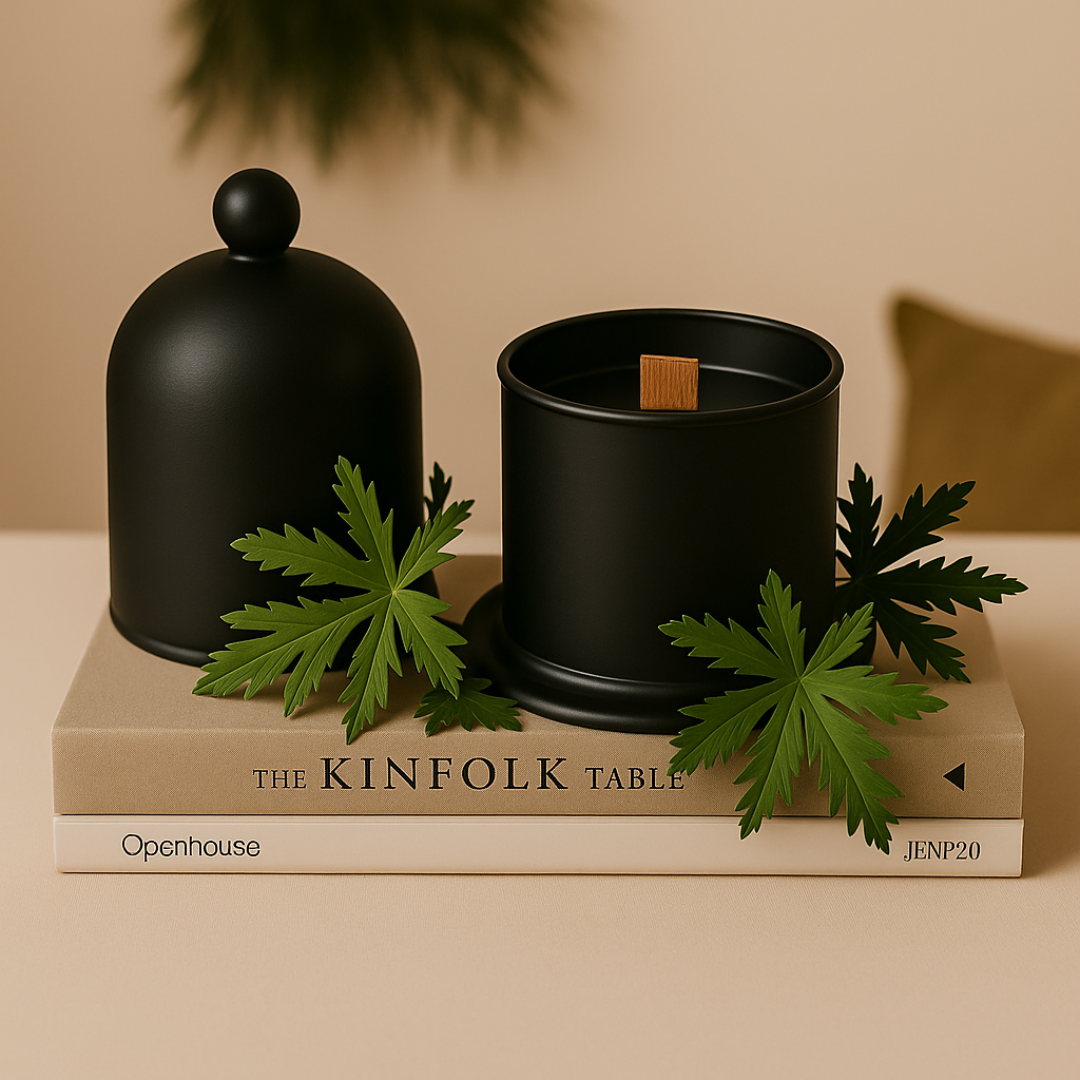 Citronella Soy Wax Candle Black Bell Jar