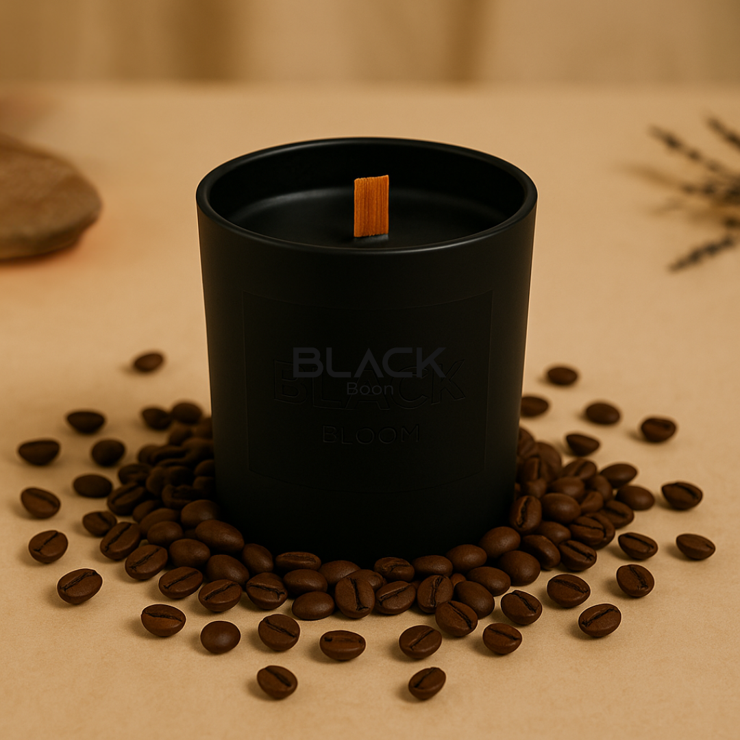 Coffee Soy Wax Candle Black Jar