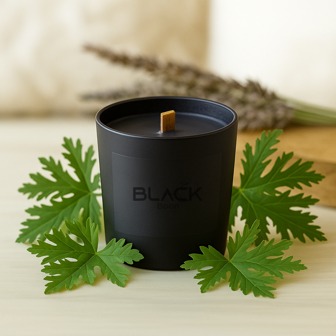Citronella Soy Wax Candle Black Jar