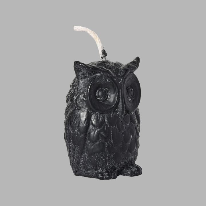 Owl Candle Black