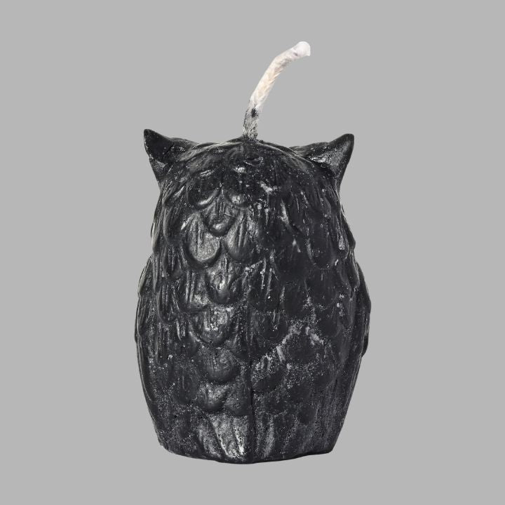 Owl Candle Black
