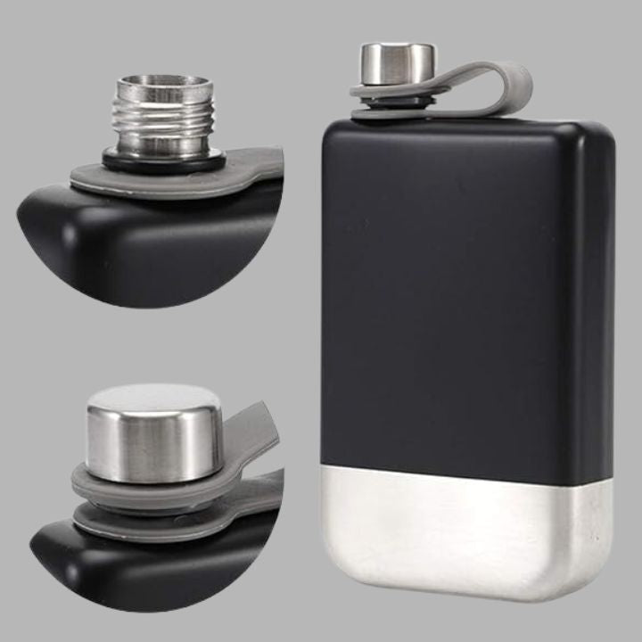 BLACK Hip Flask - 250ml
