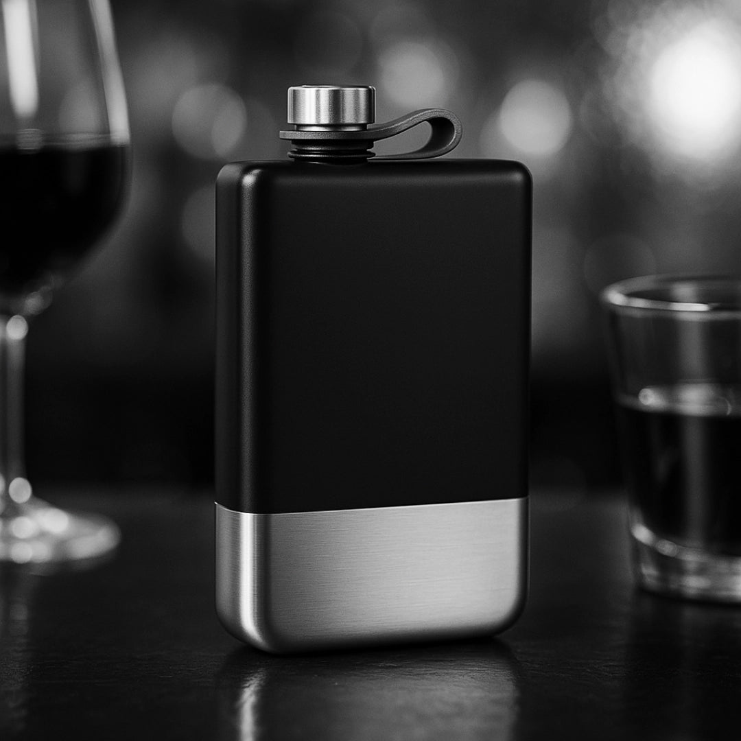 BLACK Hip Flask - 250ml