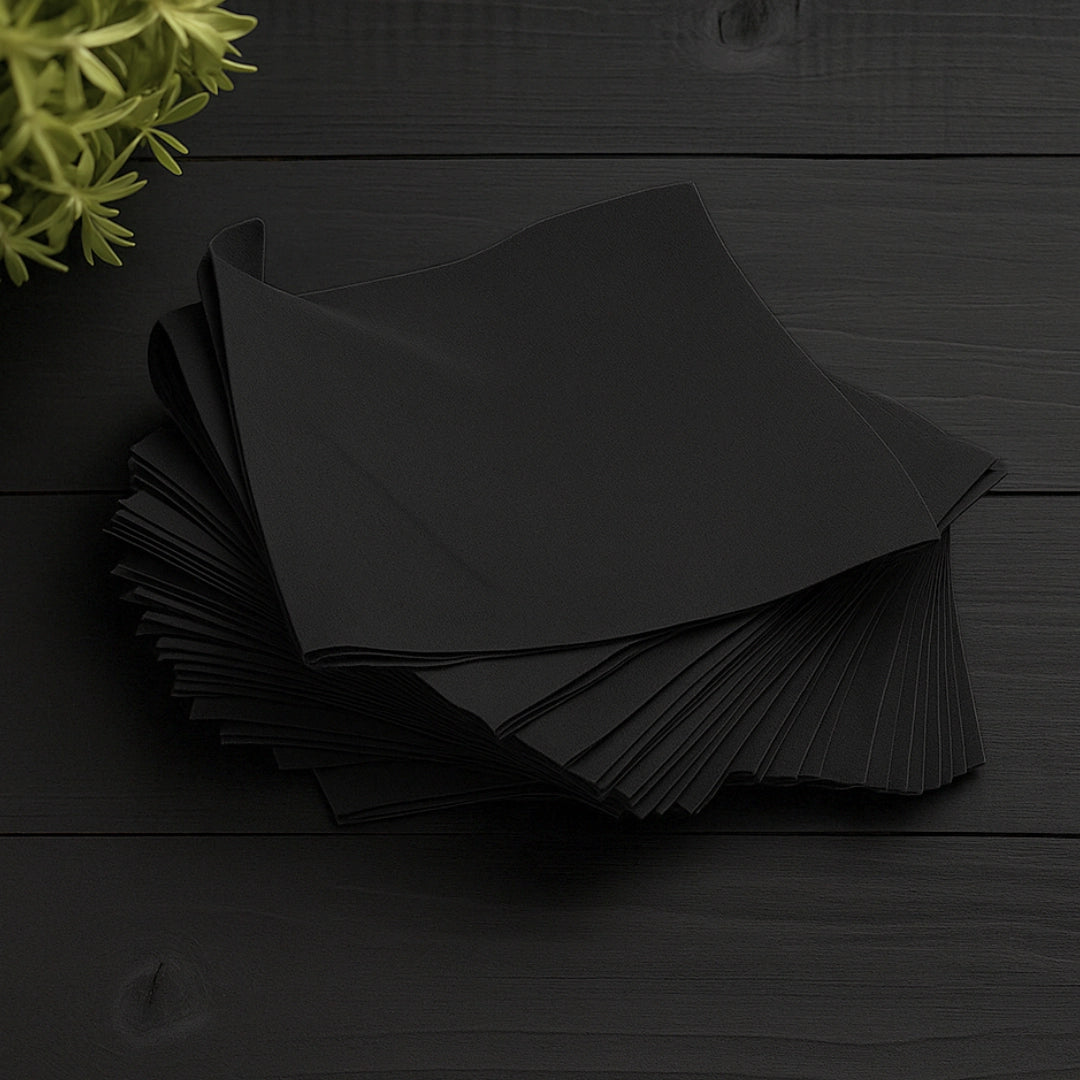 BLACK Paper Napkins (tissue paper) Pack of 20