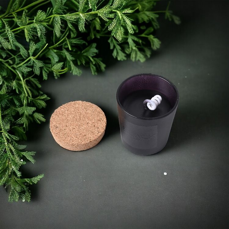 Citronella Soy Wax Candle Black Jar