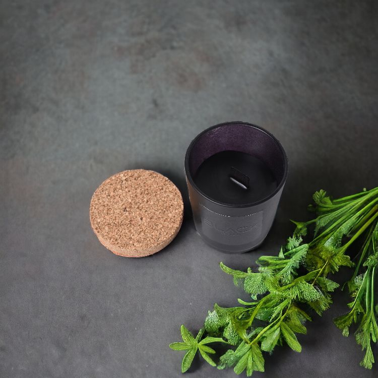 Citronella Soy Wax Candle Black Jar