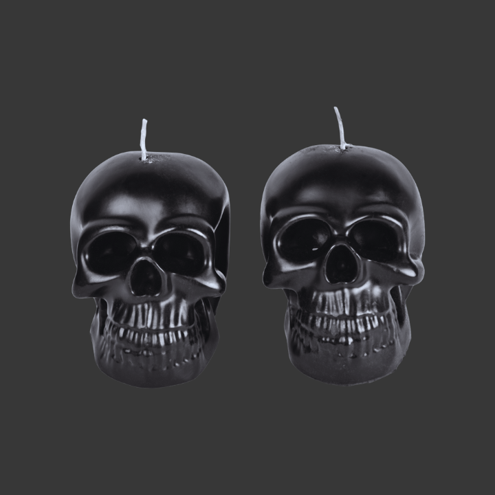 BLACK Enchanted Skull Candle