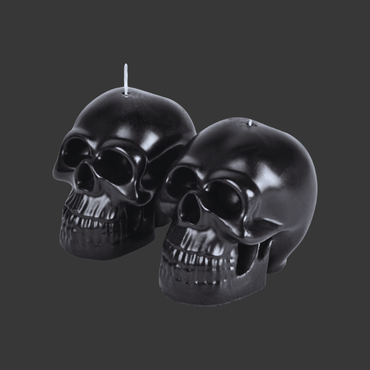 BLACK Enchanted Skull Candle