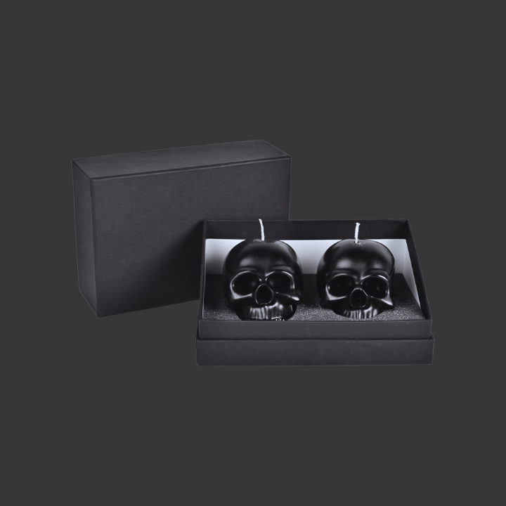 BLACK Enchanted Skull Candle