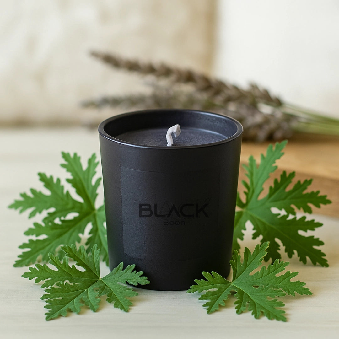 Citronella Soy Wax Candle Black Jar
