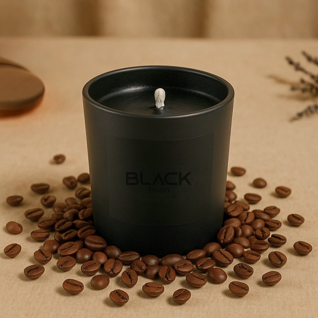 Coffee Soy Wax Candle Black Jar