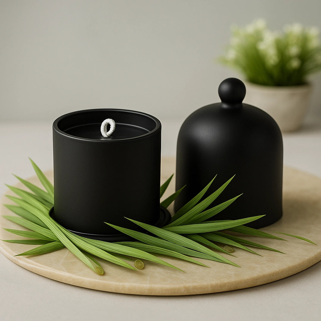 Lemongrass Soy Wax Candle Black Bell Jar