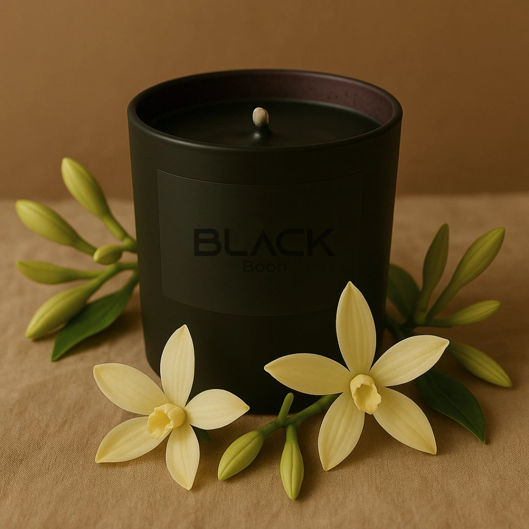 Vanilla Lemongrass Soy Wax Candle Black Jar