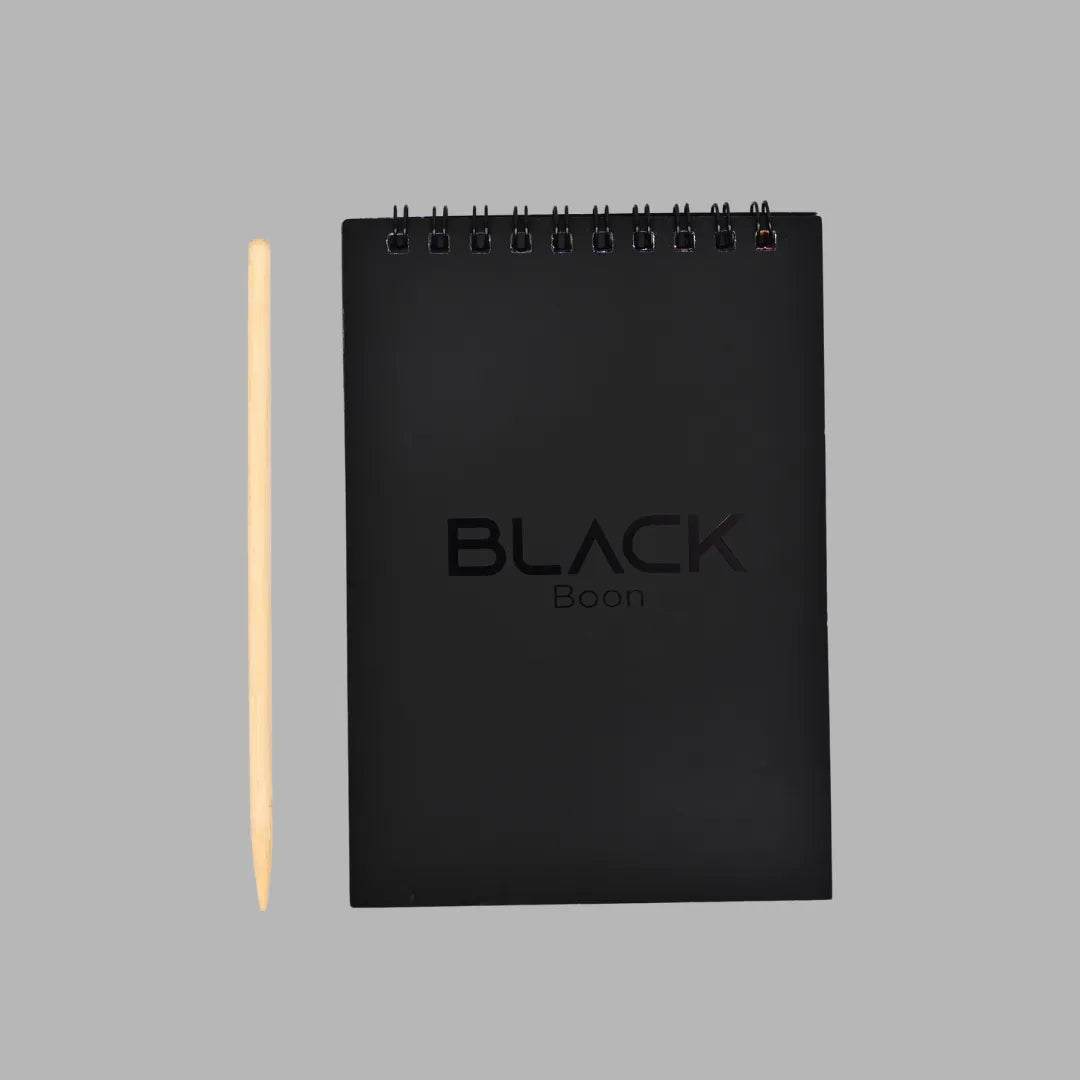 BLACK Rainbow Scratch Notebook