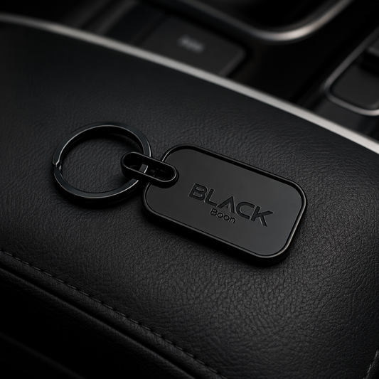 BLACK Signature Metal Keychain – Premium Matte Black Key Ring