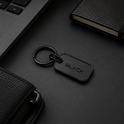 BLACK Signature Metal Keychain – Premium Matte Black Key Ring