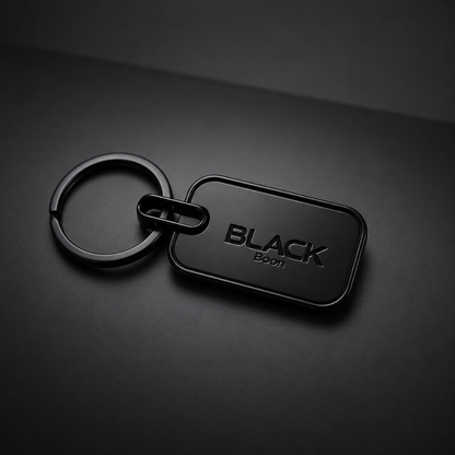 BLACK Signature Metal Keychain – Premium Matte Black Key Ring
