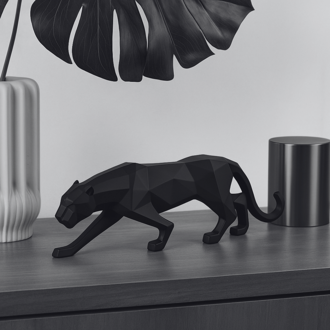 BLACK Panther Geometric Sculpture