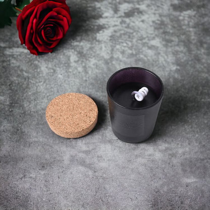 Rose Soy Wax Candle Black Jar
