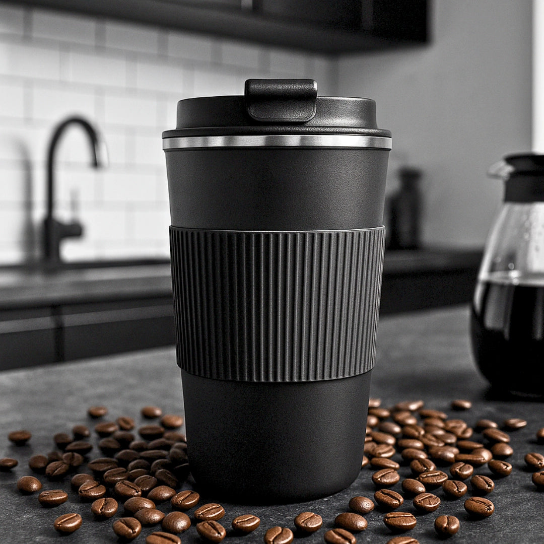 Black Travel Coffee Mug - 500ml
