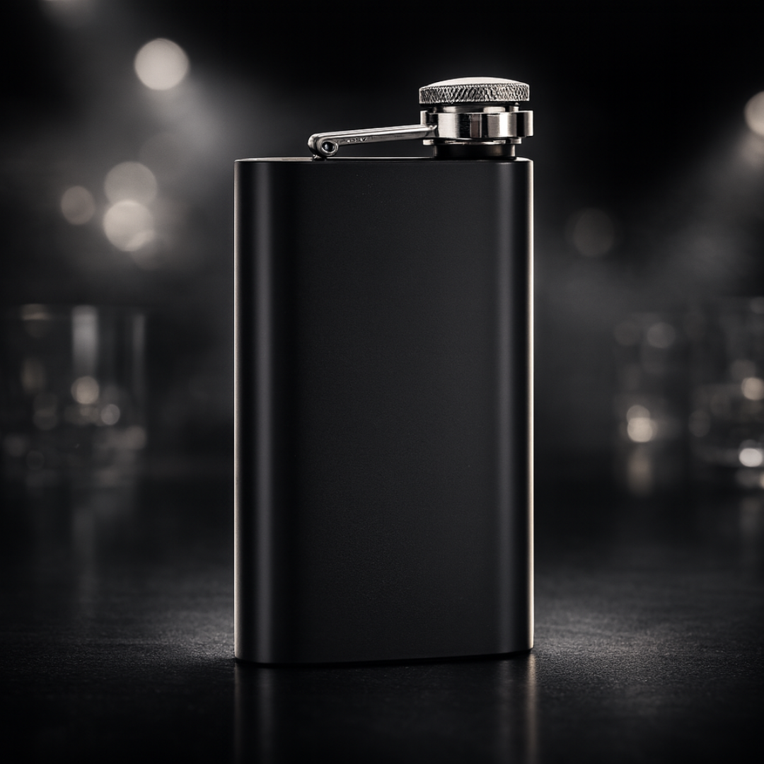 BLACK Hip Flask - 250ml