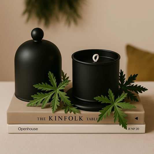 Citronella Soy Wax Candle Black Bell Jar