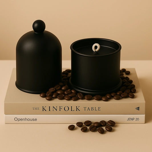 Coffee Soy Wax Candle Black Bell Jar