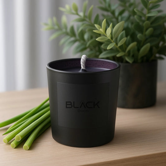 Lemongrass Soy Wax Candle Black Jar