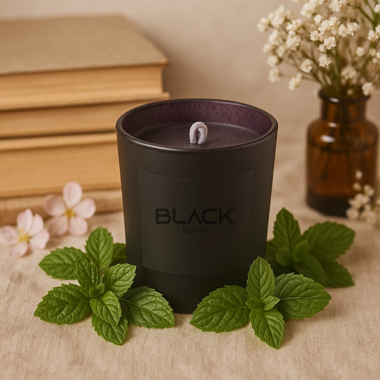 Peppermint Soy Wax Candle Black Jar