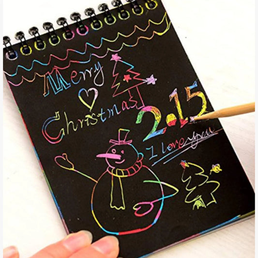 BLACK Rainbow Scratch Notebook