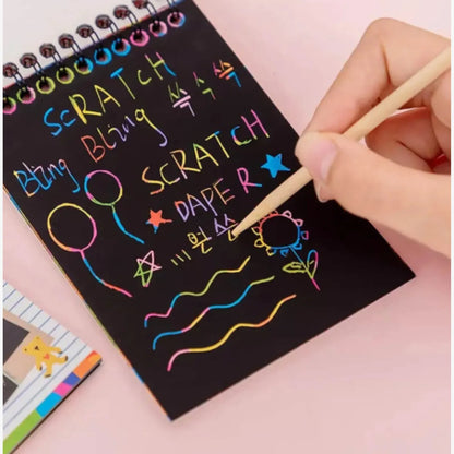 BLACK Rainbow Scratch Notebook