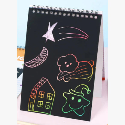 BLACK Rainbow Scratch Notebook