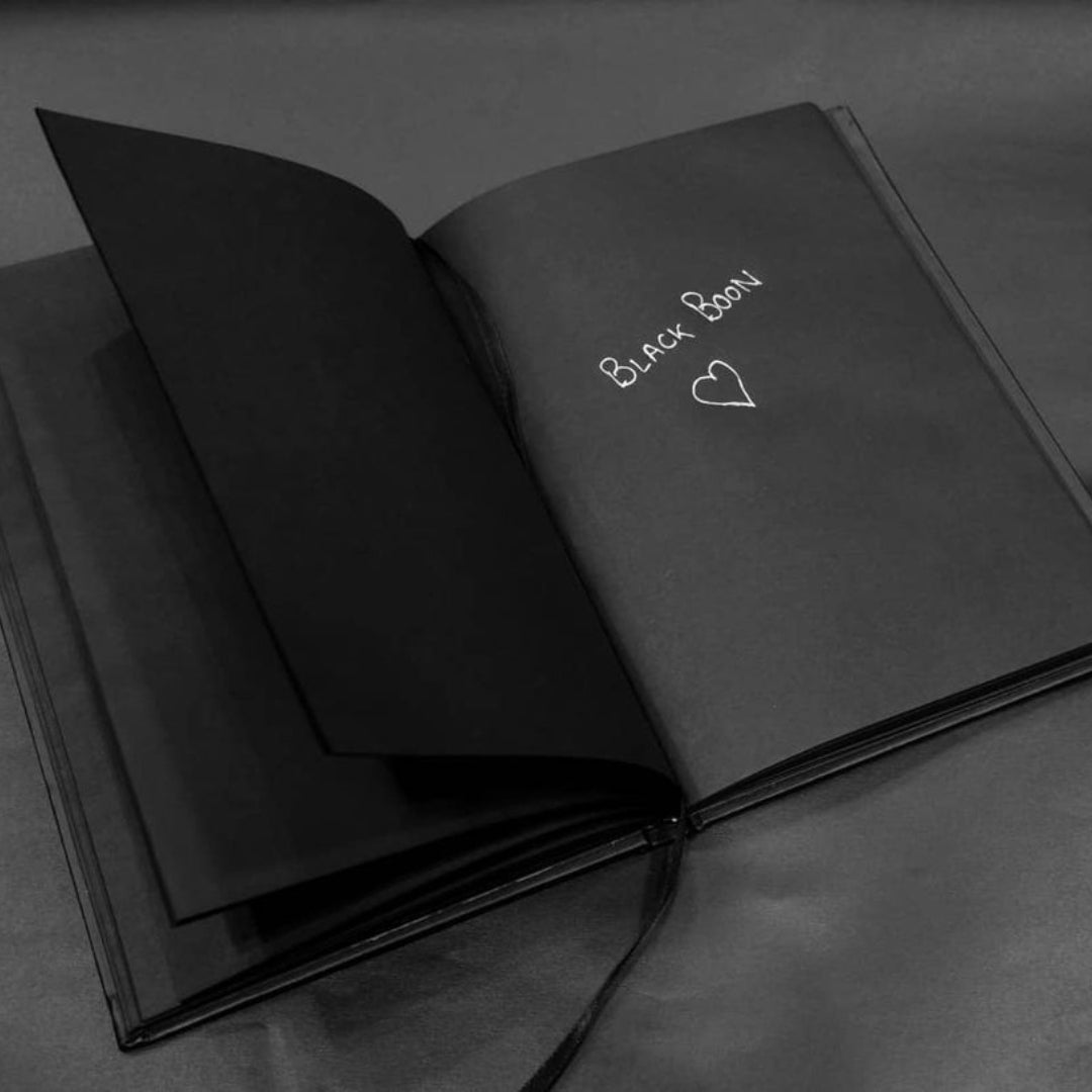 Black Page Diary with Pen [1 silver, 1 golden]