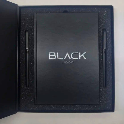Black Page Diary with Pen [1 silver, 1 golden]